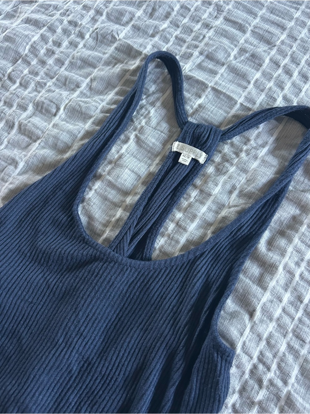Z Supply Navy Ribbed Racerback Tank - Picture 2 of 4
